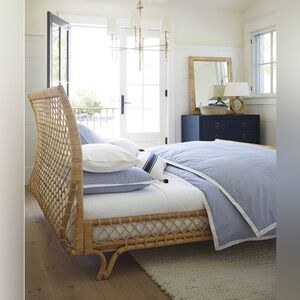 Serena & Lily Oxford Stripe Duvet Cover + 3 Euro Shams